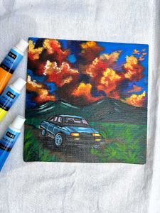 Mini Car Landscape Painting
