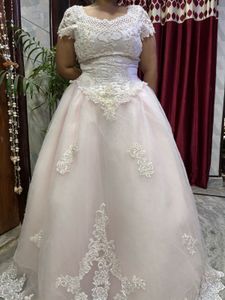 Pink Lace Ball Gown