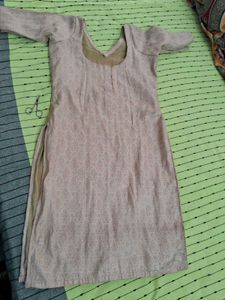 Banarasi zari embroidery silk kurta kameez wear