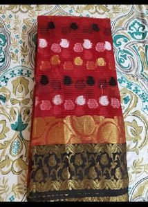 Elegant Red &amp; Gold Saree