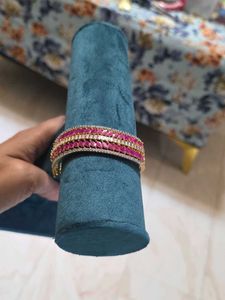 AD Cubic Red Rubia Gold Polish Bracelet