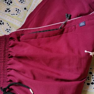 Pantaloons Maroon Shorts.