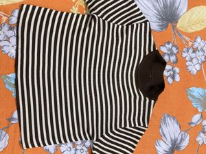 Striped Mock Neck Top