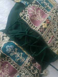 Dark Green Heavy Work Single Strap Blouse