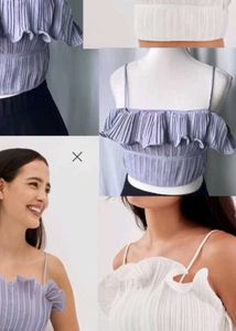 Pleated Ruffle Cami Top