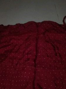 Burgundy Polka Dot Churidar Set Of Embroidery Kurt