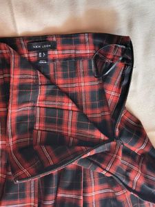 Red Plaid Mini Skirt