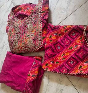 Pink Embroidered Kurta Set
