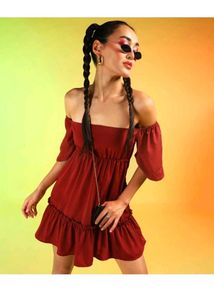 Red Off Shoulder Dress