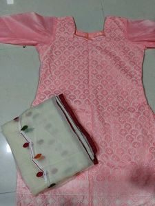 Pink Embroidered Kurti