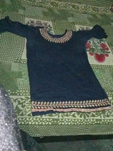 Blue Embroidered Kurti