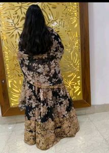 Offer For Today Only Black &amp; Peach Colour Lehanga