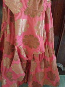 Pink &amp; Gold Ethnic Skirt &amp; Top Set