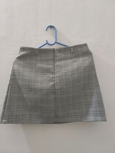 Short Plaid A-line Skirt