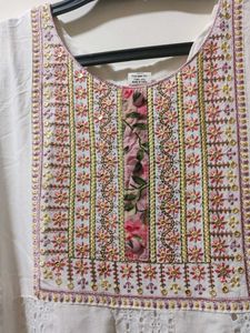 Embroidered White Kurta