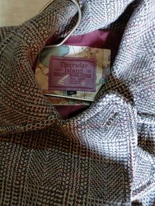 Checkered Peacoat coat women