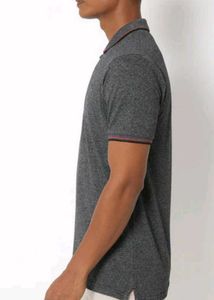 Teamspirit Men Polo Neck Zipper T shirt