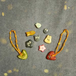 Handmade Clay Charms,Fridge Magnet,Keyring⭐😺❤️
