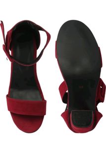 Velvet Red Heels Sandals