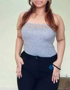 embroided tube top
