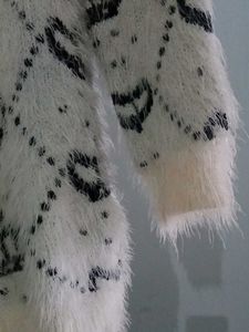 Crown Pattern Fuzzy Cardigan