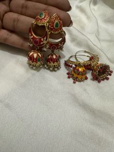 Auth Meenakari Jhumkas