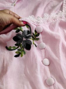 Embroidery Work Pink Top New