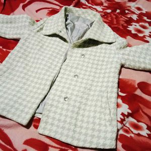 Houndstooth Patterned Coat