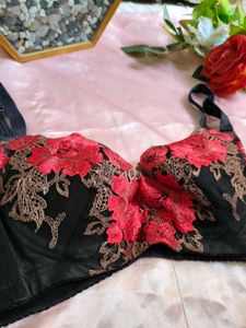Floral Embroidered Bra