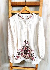 Embroidered Striped Women's Top size-38-40