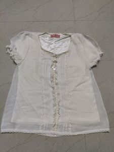 Japanese Brand Ank Rouge White Top For Girls