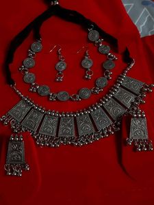 Combo New Oxidised Silver Necklace Set
