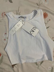 ZARA plain white tank top