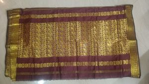 Stunning Coffee Brown Saree with Golden Designs