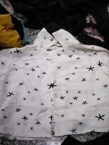 White Patterned Kid's Shirt