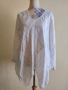 White Linen Tunic Top