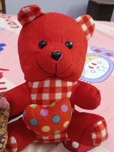 Red Teddy Bear with Heart