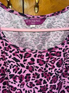Pink Animal Print Top XL
