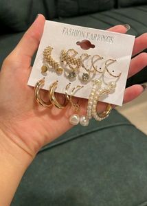 Earring Set - Gold Hoops & Pearl Accents!