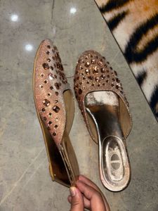 Sparkly Bronze Mules