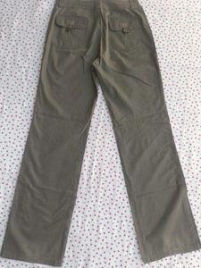 Olive Green Straight Pants For Women
