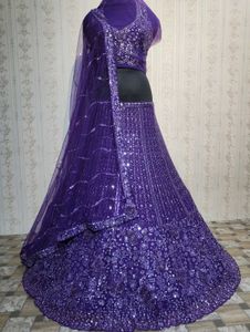 Purple Sequin Lehenga Choli