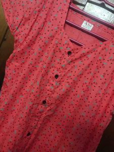 Coral Button-Down Nightgown