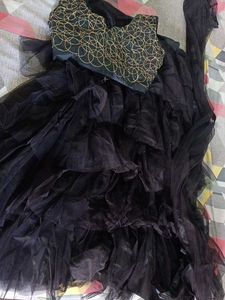 Black Tulle Ruffle Dress
