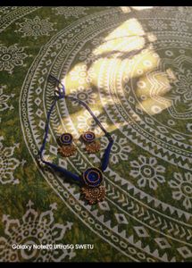 Blue &amp; Gold Tone Necklace Set