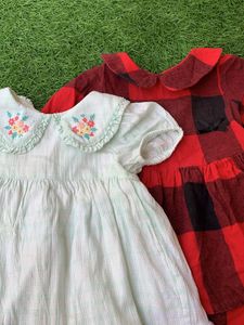 Set Of 2 Dress -light Green /red