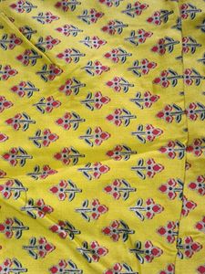 Yellow Printed Kurti Pant Set Xxl