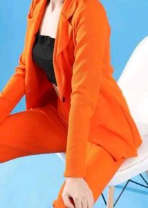 Stylish Orange Blazer Suit