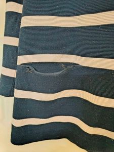 Black And Beige Strip Winter Wear Top