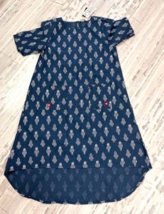 Asymmetrical Half-Sleeve Cotton Dress
